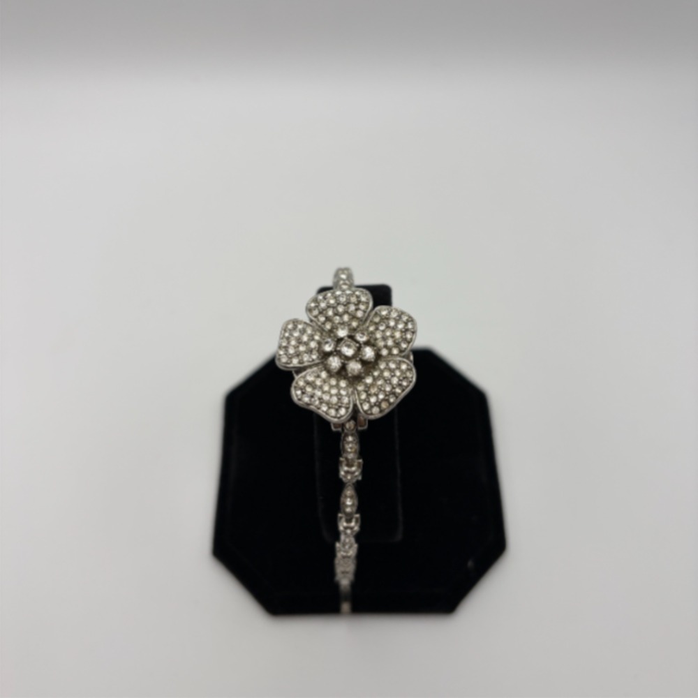 Womens Xanadu Silver Flower Bracelet Watch Quartz 6.5" Rhinestone Jewelry Gift